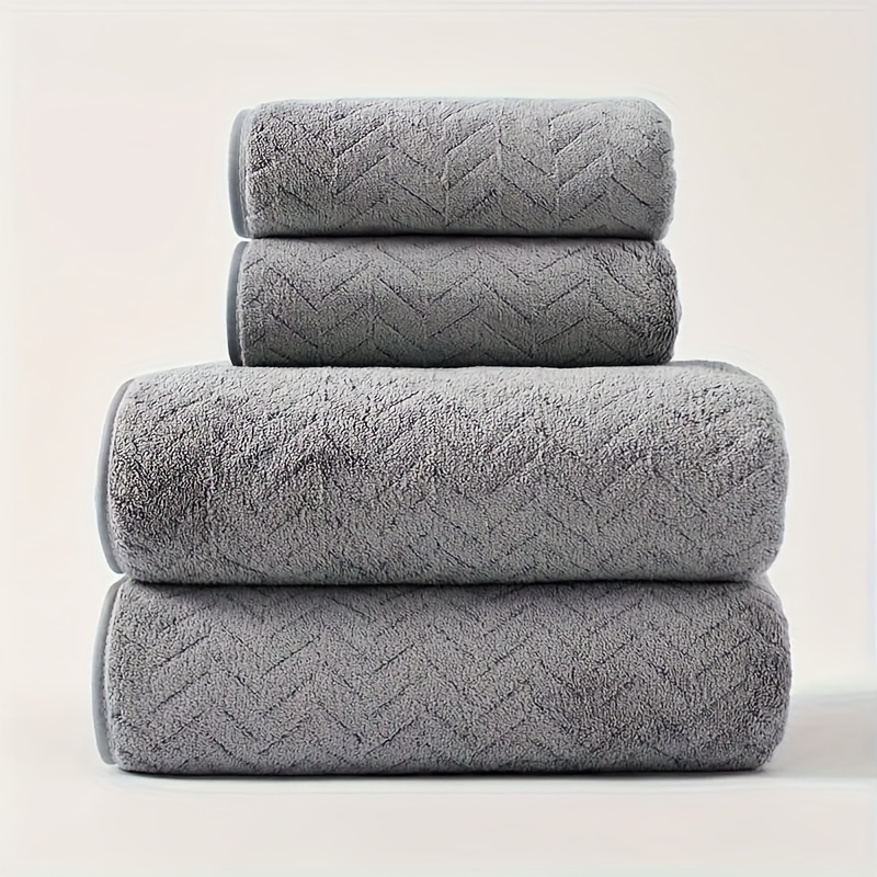 

4-piece Super Soft Towel Set: Bath Towel 28.7in X 55in & Hand Towel 14in X 30in, Quick-drying, Lightweight, Perfect For Pool, Beach, Bathroom, Gym, Hotel & Spa