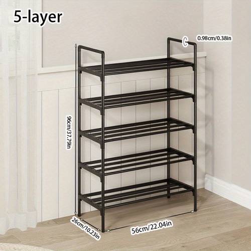 a multi tier shoe rack single row freestanding shoe organizer with stackable shoe dividers black shoe rack suitable for closets bedrooms and patios