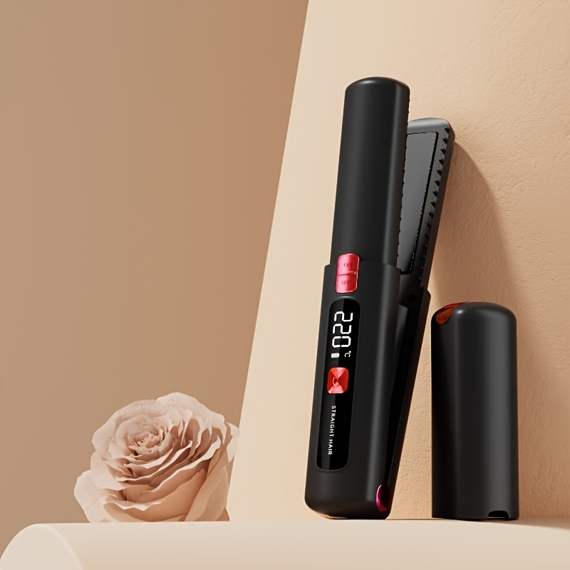 1Pc Mini 2 In 1 Wireless Hair Straightener Curler Usb