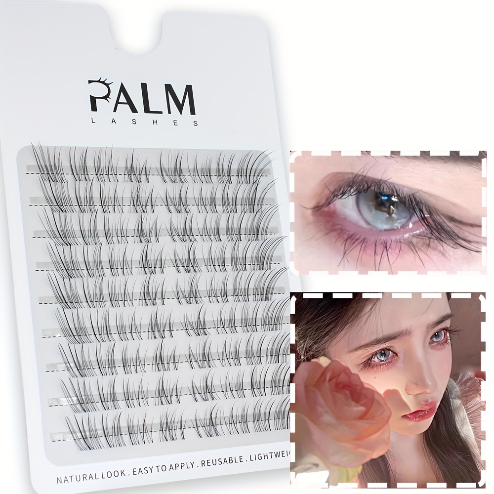 72 Clusters Clear Band False Eyelashes Natural Eye Lashes, Easy Application For Beginners, Reusable, Cat Eye & Lightweight & Comfortable, Daily Wear