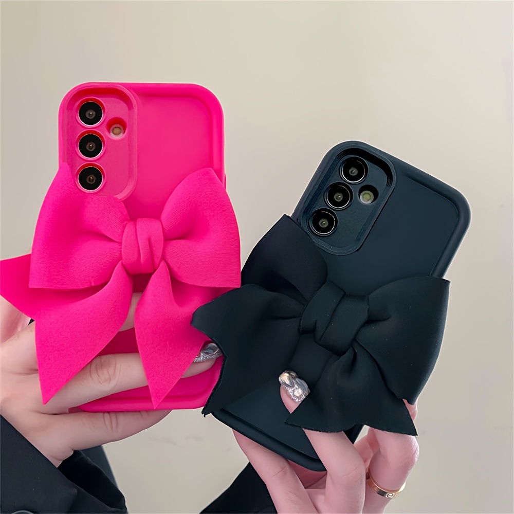 

Cute Bow Tpu Phone Case For Samsung Galaxy S23 S24 S22 Ultra A34 A14 A54 5g Rose Red Gift Soft Cover