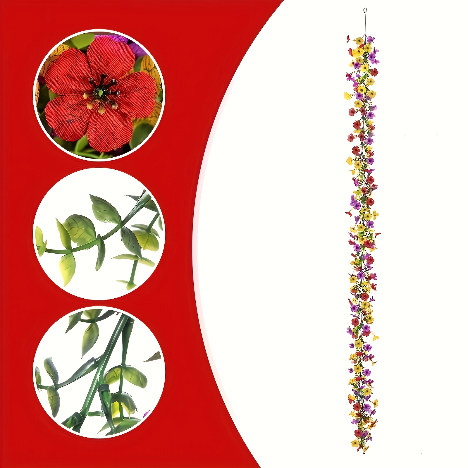 1 Set Artificial Flowers Garland Ivy 5.9ft Decor Fake Daisy Floral Vine Hanging Flower For Home Garden Wedding Spring Summer Decoration Photo Booth Backdrop ( Yellow)