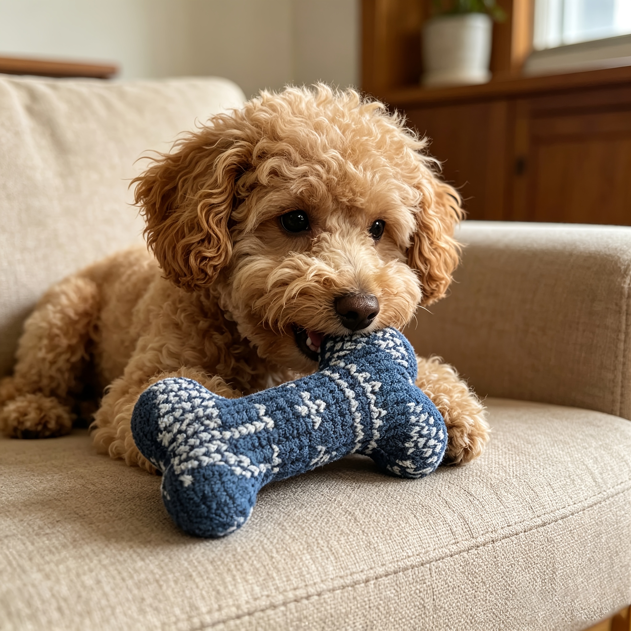 Geometric Pattern Simulation Dog Bone Training Toy