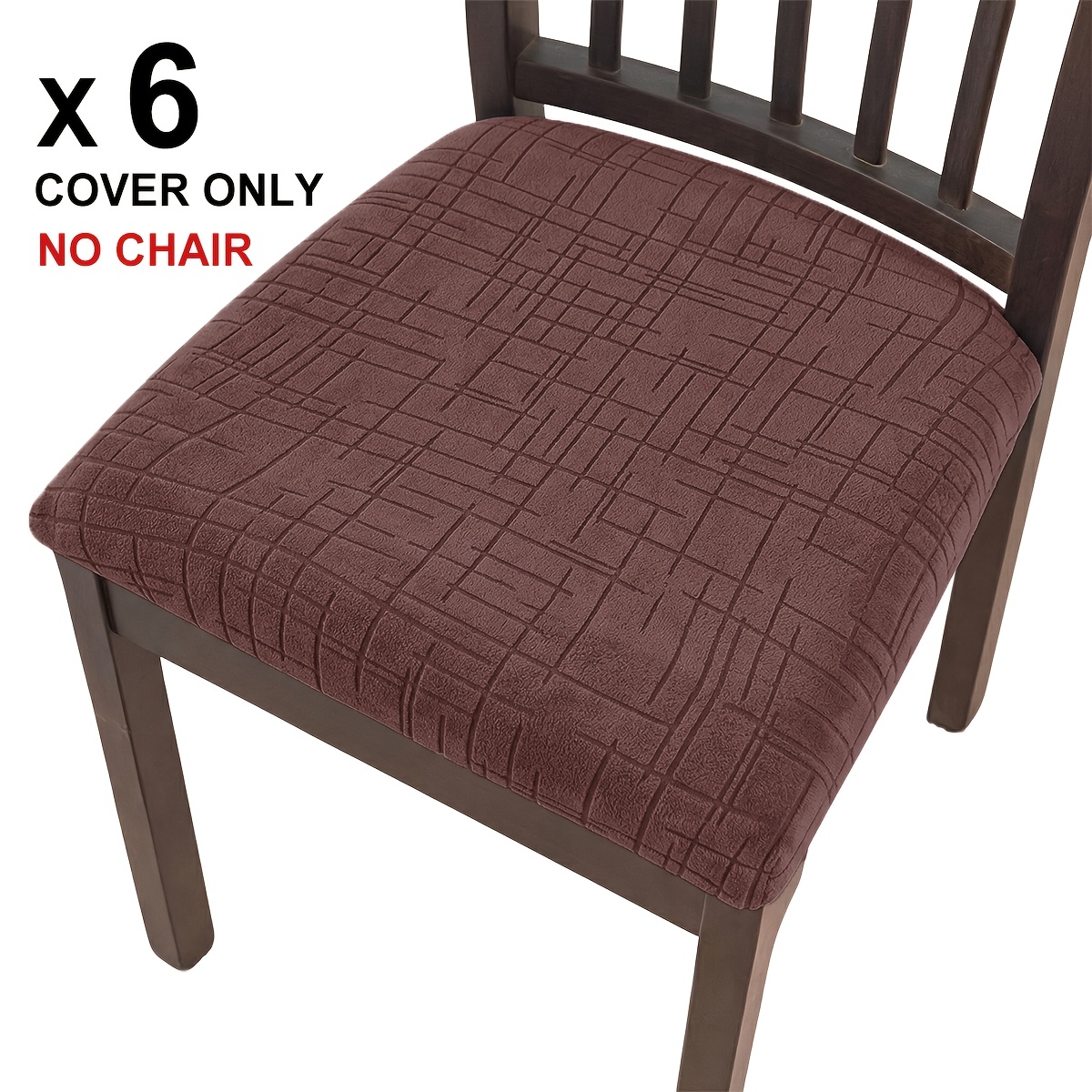 TEMU 4pcs/6pcs Modern Jacquard Chair Seat Covers Elastic Stretch Suitable For Dining Chairs, Stretchable Fit Cover With Elastic, Machine Washable