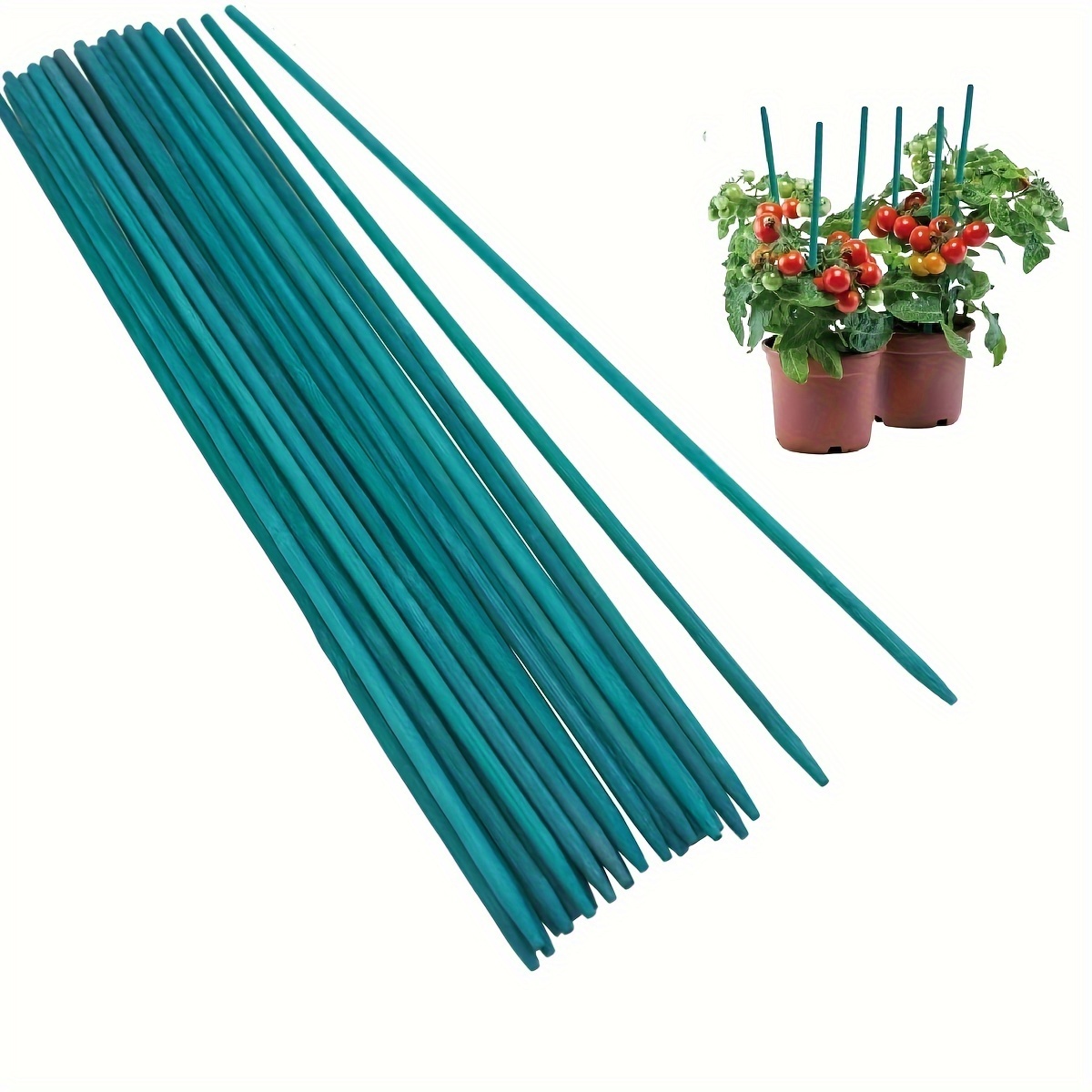 

35 Pack Sturdy Green Plant Stakes For Indoor & Outdoor Plants, Garden Plant Support Rods For Flower Stabilization, Alternatives For Gardening & Floral Arrangements