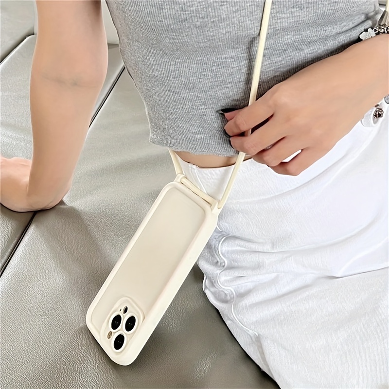 TEMU Phone Case - Diamond Sand Protective Case For Iphone 15 Pro Max, Precise Hole Design, Drop-resistant Case For 14 Pro Max, Anti-loss Strap For 13