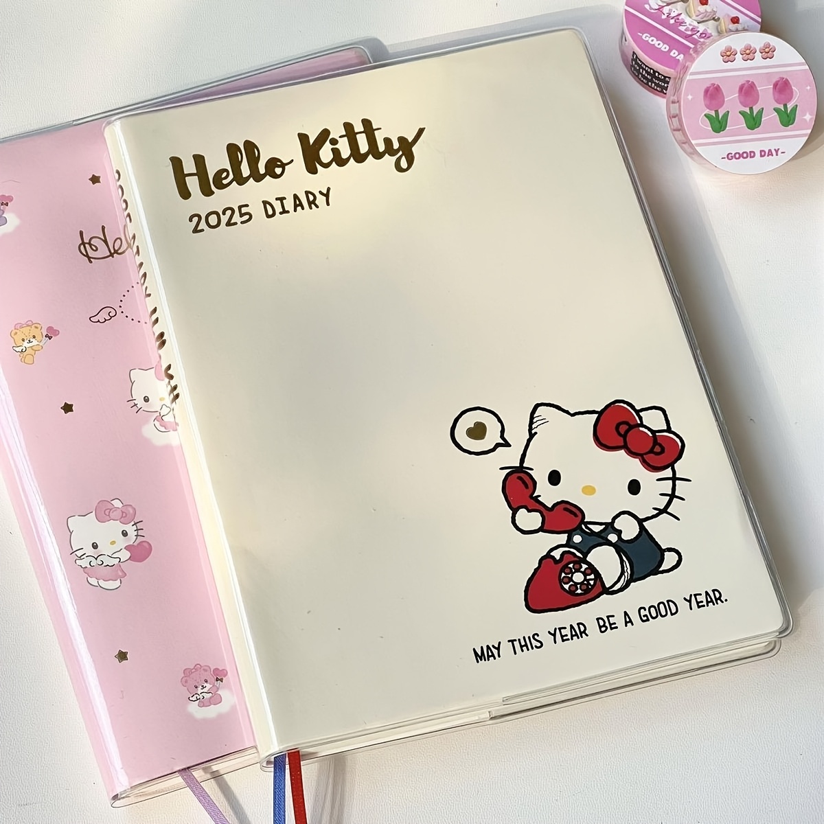 

Sanrio Hello Kitty 2025 Diary Notebook - 96 Pages, Mixed Color, , Paper Material, Cute Kitty Design, Pages, Officially Licensed