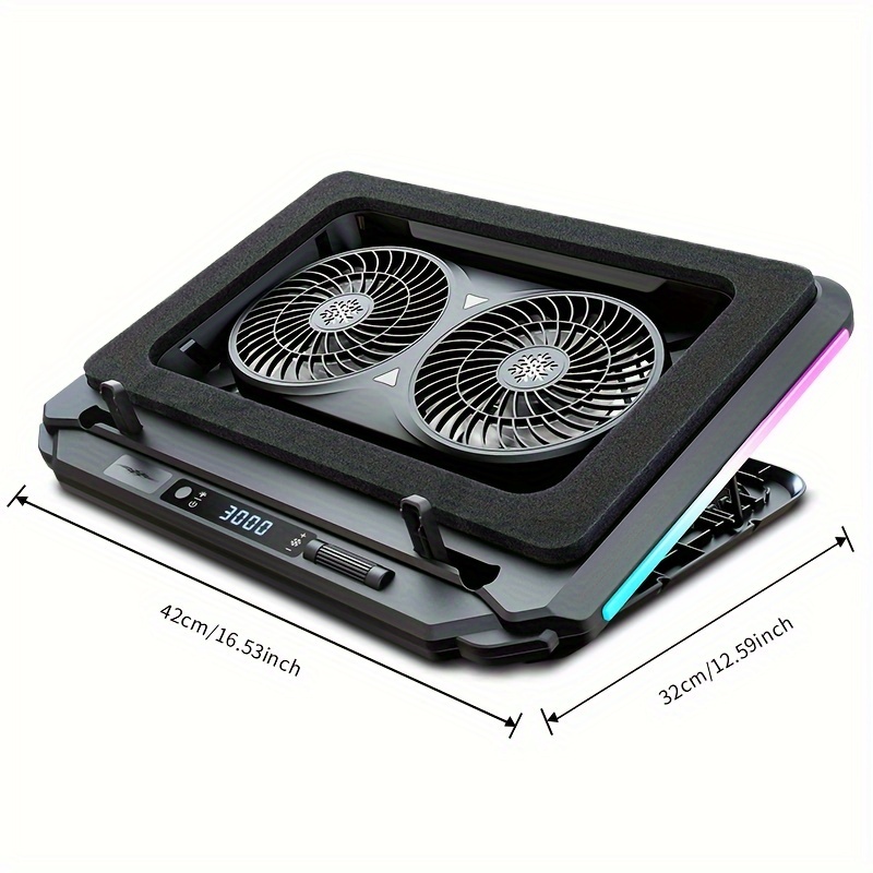  gaming laptop cooling pad with dual powerful fans adjustable sealed foam design for fast cooling of 14 21 laptops details 7