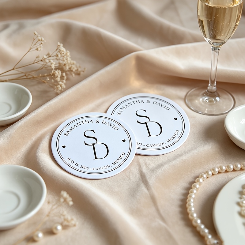 Customized Letter Coasters for Weddings and Events