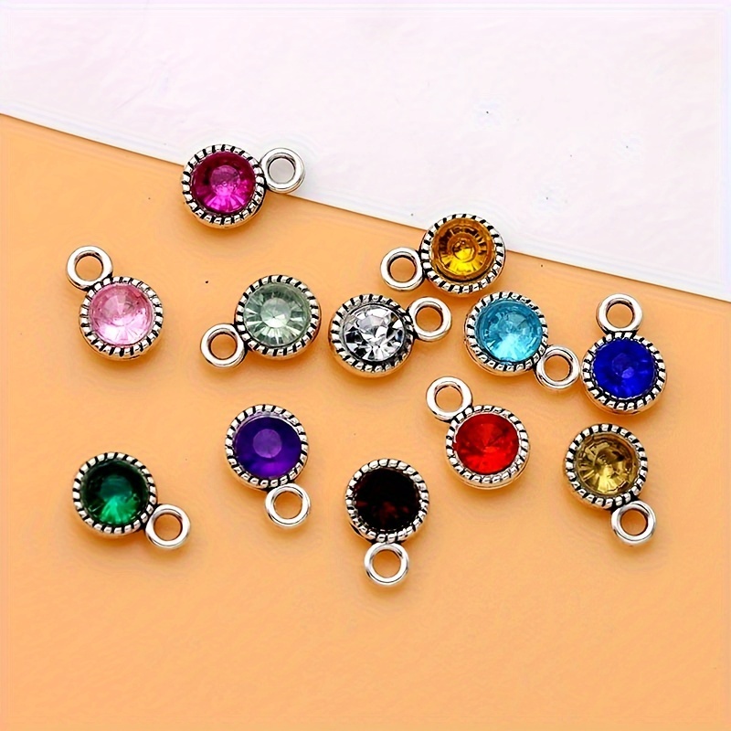 TEMU Lot de 12 pièces Pendentif Boucles d'oreilles Breloque roi Bleu Rouge vin Champagne Violet Jaune doré Vert Vert antique argenté en de pour