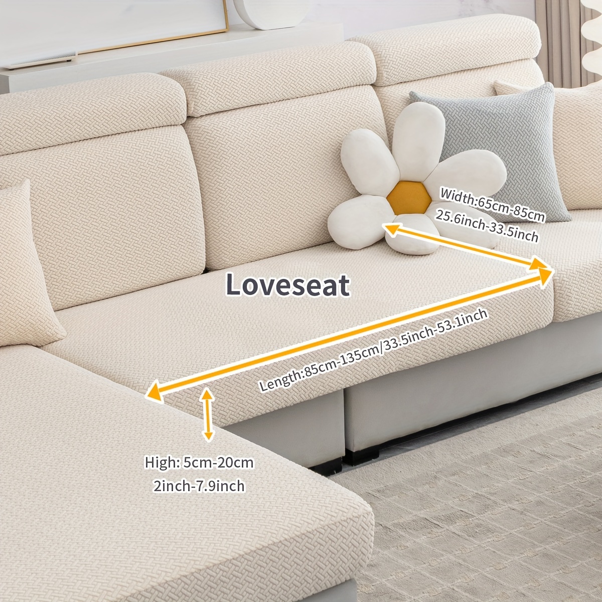 TEMU 1pc Sherpa Sofa Cover, Pattern, Bohemian Style, Elastic Fabric , Soft And Comfortable Stretch Fabric, Furniture Protector, Suitable For Home