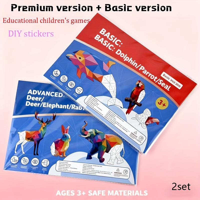 2 Sets Of Educational Game Diy Stickers (advanced Model + ) - Early Learning Classroom Supplies - Durable Paper Material - Skills - Concentration - Gift & Easter Gifts & Season Gifts