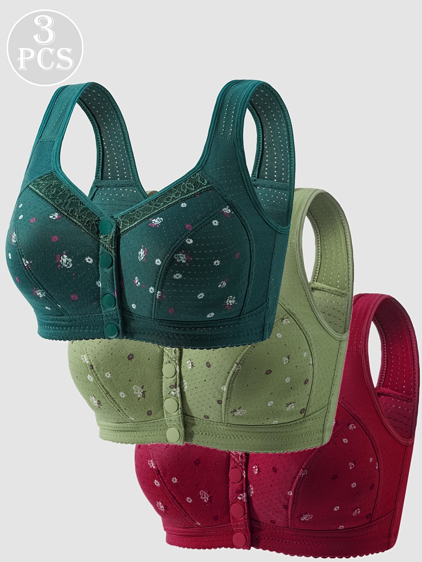 Conjunto de 3 Peças de Soutien Lingerie Elegante Feminino  3