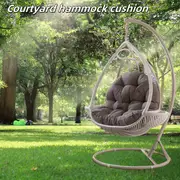 versatile dark gray hanging basket chair cushion comfortable polyester seat pad for indoor outdoor use and relaxation outdoor seat cushions details 0
