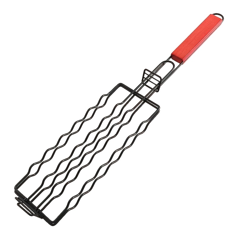 A Sturdy Camping Cooking Tool - Sausage Grill, Featuring An Easy-release Design And Durable Construction, Perfect For Outdoor Camping, Barbecues, Lakeside Picnics
