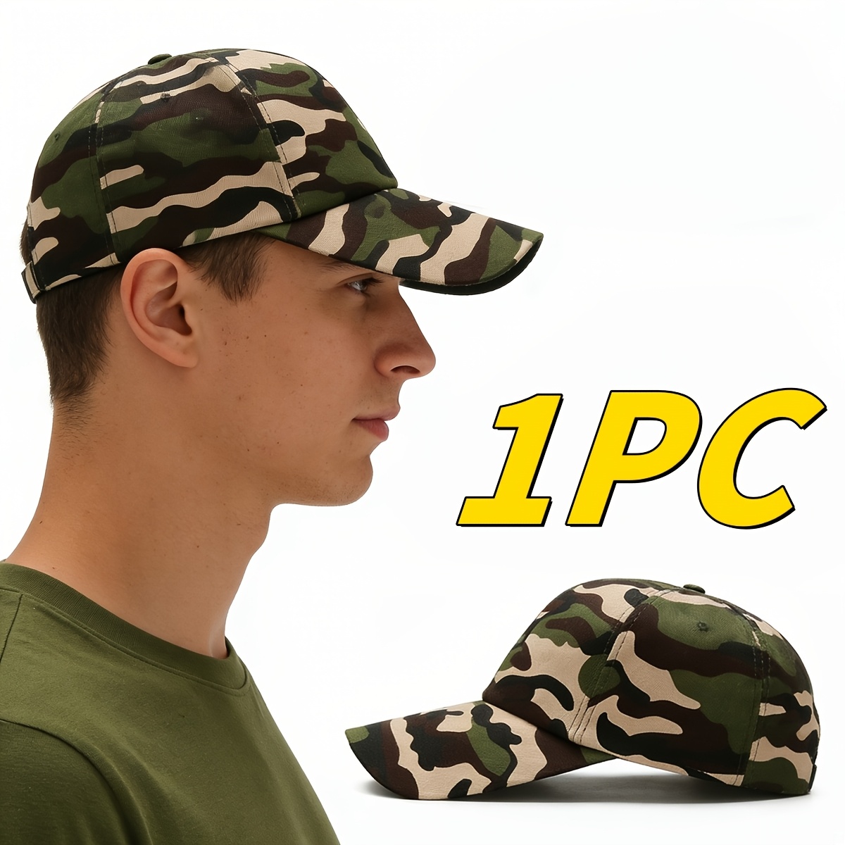 Image of 1pc Unisex Baseball Cap, Camouflage Snapback, Fashionable Trendy Outdoor Sports Hat, 's Decorative Hat
