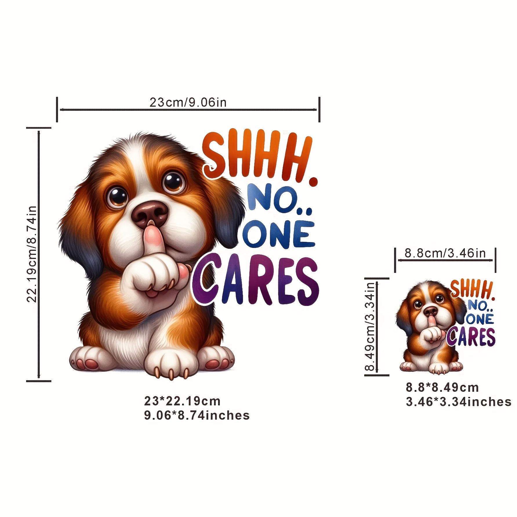 TEMU 4pcs Set Of Fun Text Puppy Cartoon Animal Iron-on Patches, Heat Transfer Washable Diy Stickers, Suitable For T-shirts, Jeans, Backpacks, Women's