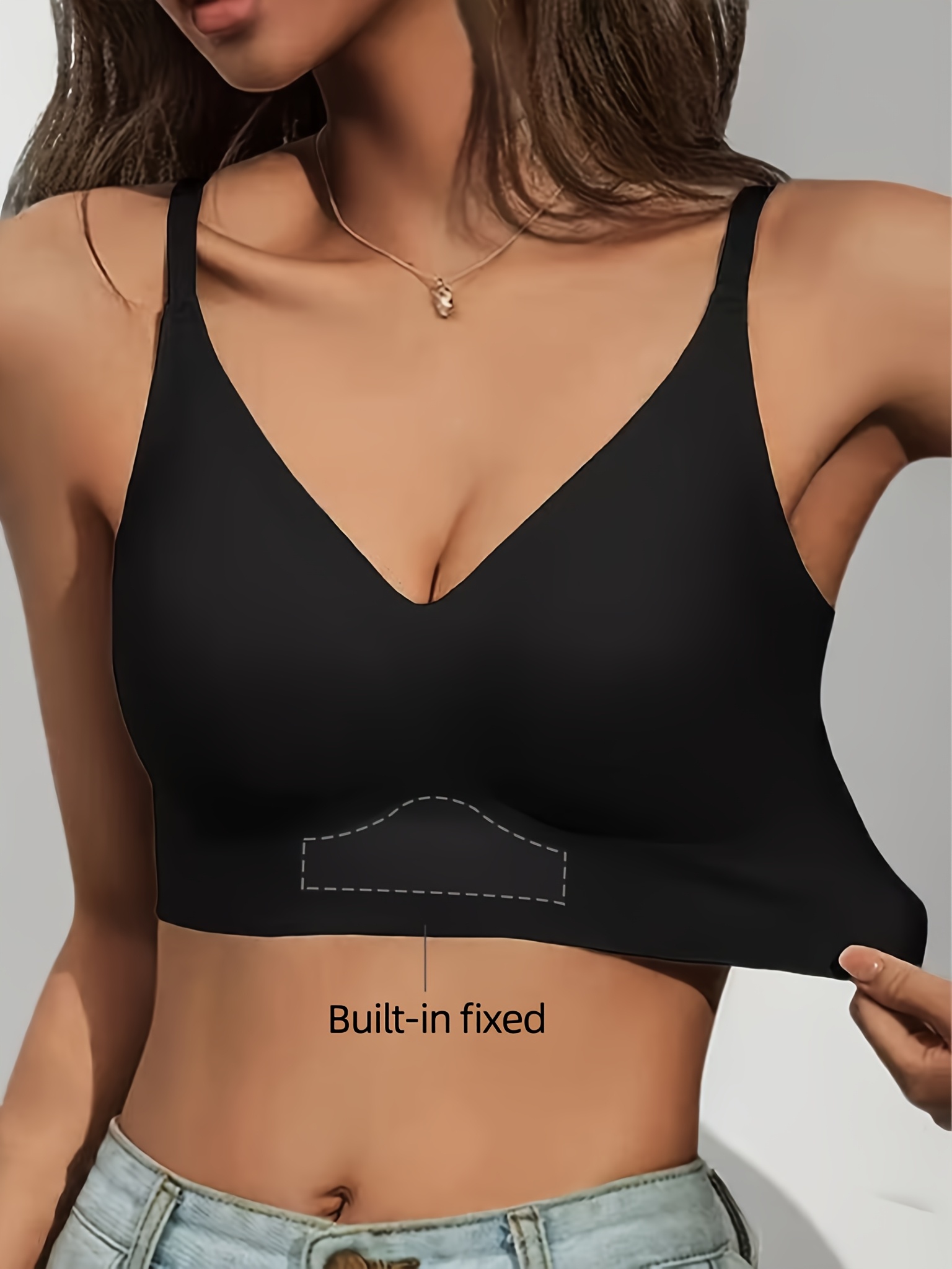 womens casual bra with fixed cups small bust gathering effect lifting support to prevent sagging seamless comfortable underwear vest style for daily wear and sports