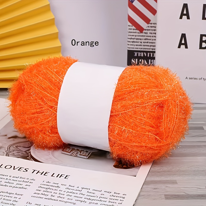 1 Piece 50g Polyester Fiber Sparkling Light Diy Handmade Craft Weaving Material Polyester 100.00% Diy Yarn Ball Thread Dishwasher Towel Shiny Thread
