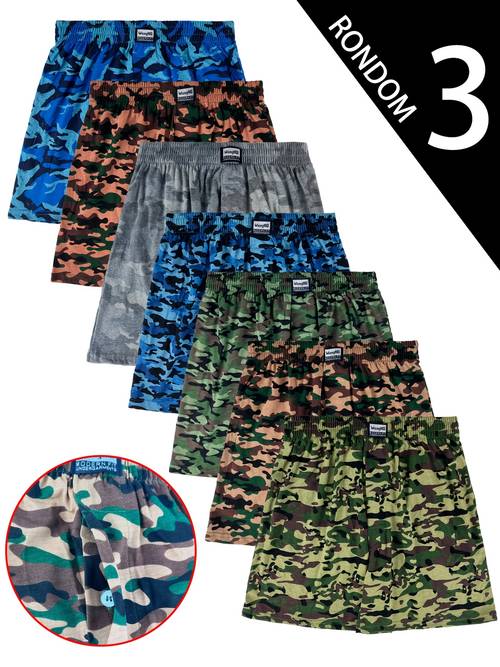 item picture 3pcs set of assorted camouflage print a line boxer briefs for men breathable and loose fitting mens underwear classic loose shorts suitable for fitness running and daily casual wear
