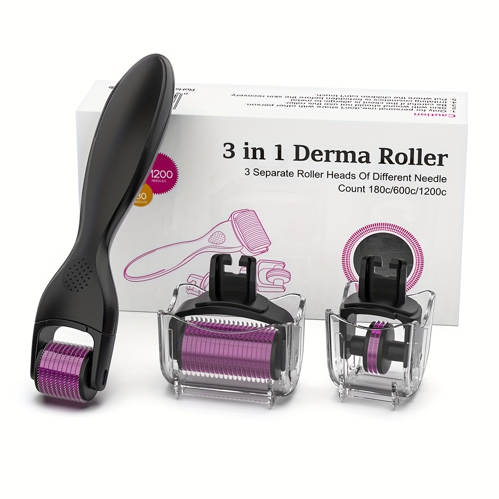 Image of 3in 1 T192-pin 0.25mm Micro-needle Roller - 180c 600c 1200c Miceoneedle Roller, Tightening & Deep Serum Absorption | Salon-grade Manual Derma Roller For Pore Refining