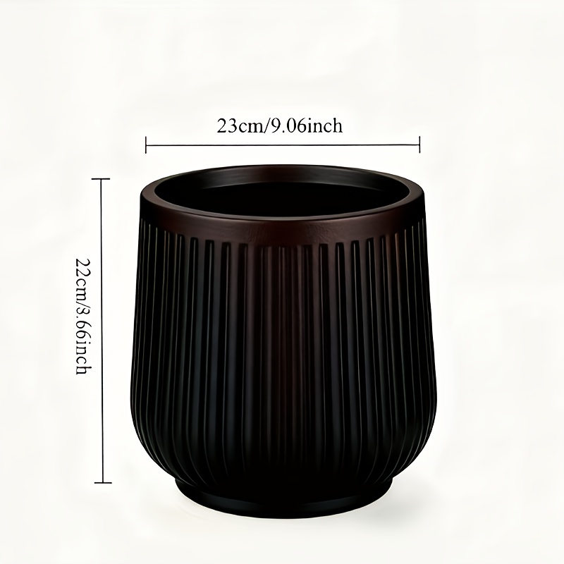 Fashionable Large Round Plastic Flower Pot - Measuring 23.01cm X 22.0cm, This Sturdy Blow-molded Pot Is Perfect for Both Indoor and Outdoor Use, Making It an Excellent Choice for Your Bedroom, Office, Balcony, Hallway, Living Room, or Garden