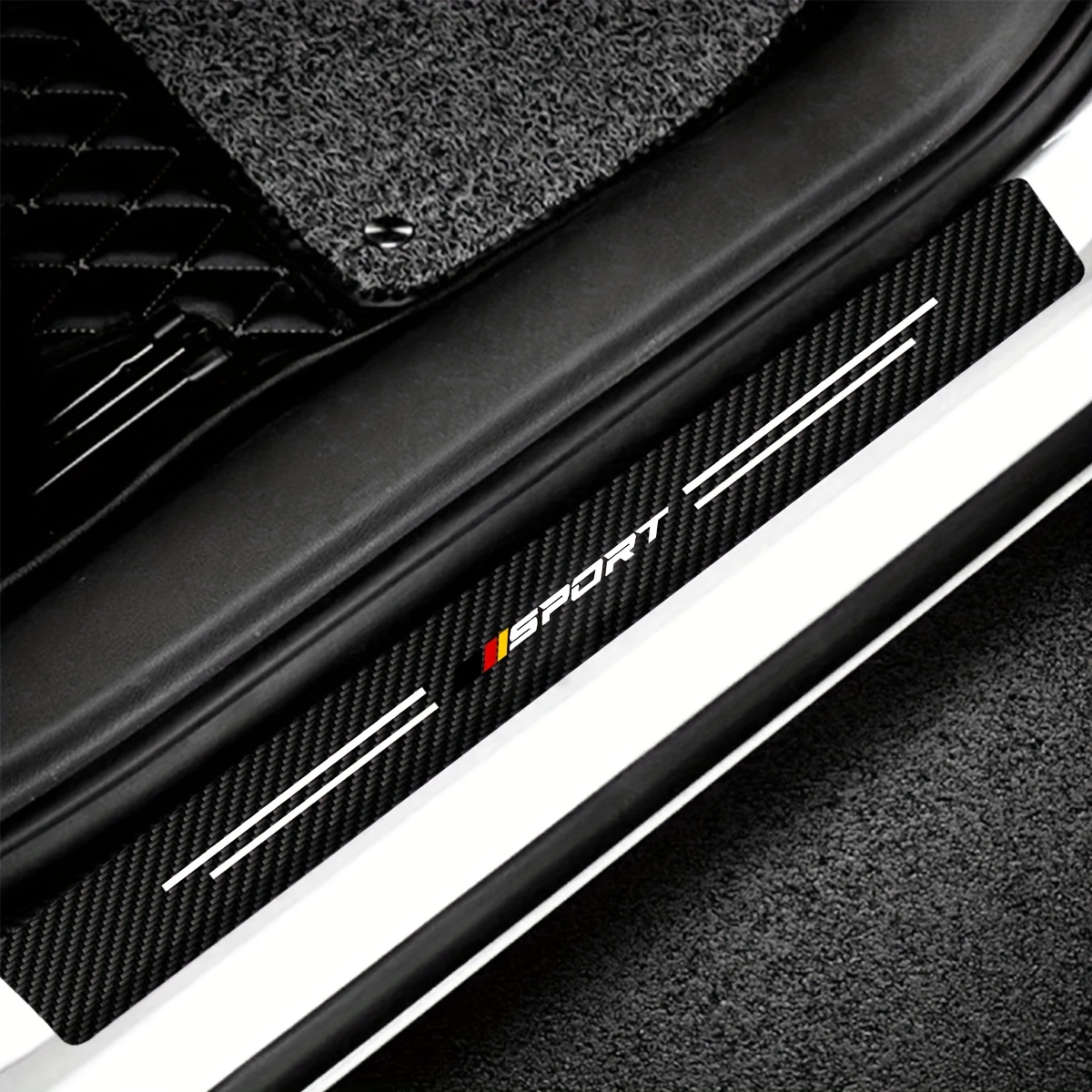 8pcs car door sill protection sticker carbon fiber textured pvc leather sticker for   for vw for ford Product details 5