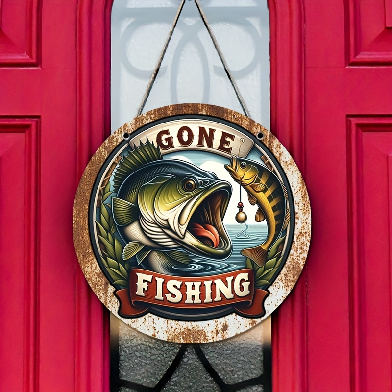 Sign for home Fishing Decor Man BOBBER Welcome Front Door Hanger