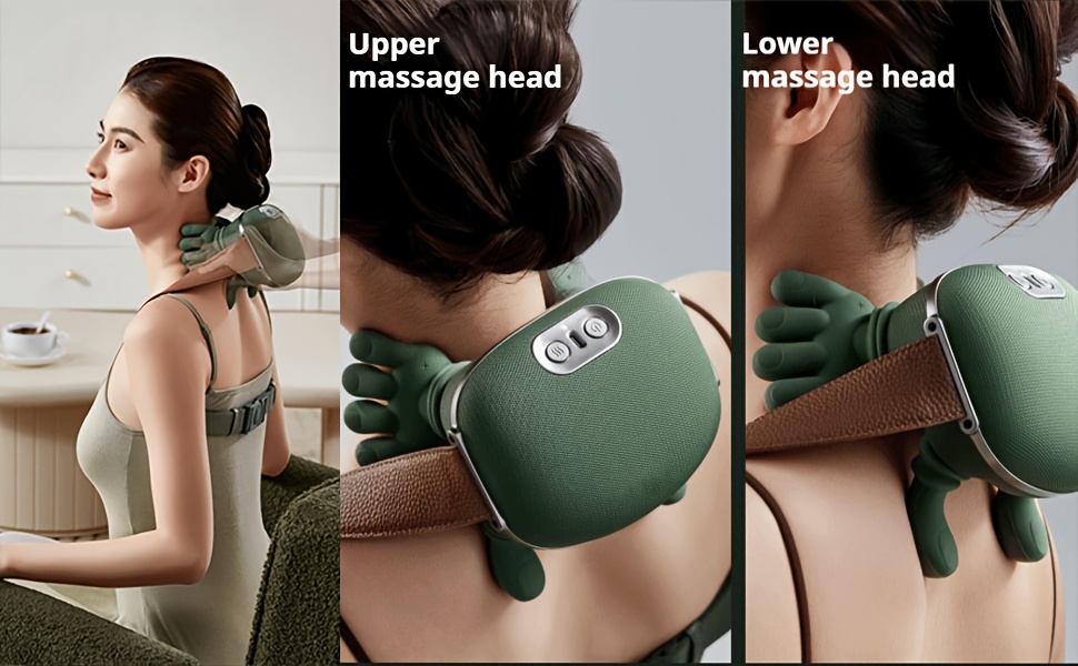 Massager Master Portable Massager Device, 3-Mode & 2-Temperature Settings, for Neck, Shoulders, Back & Leg, Plug-Free Operation, Durable Plastic Massager for Office Use, Compatible with S & Seniors, Relaxation Neck Massager, Neck and Shoulder Pro