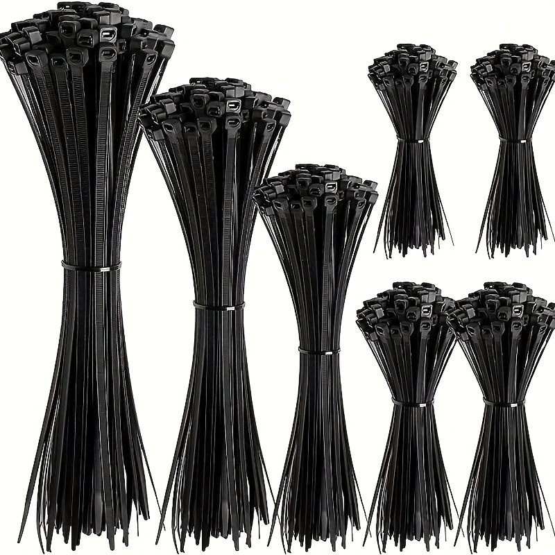 

400 Packs Nylon Zip Ties In 4 Sizes, With 4/6/8/10in Wire Twisted Zip Ties Black