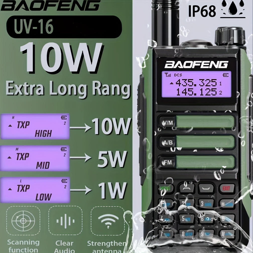 BaoFeng UV-21R (actualización de UV-5R) - Radioaficionado de mano de largo  alcance Walkie Talkies UHF VHF de doble banda de 2 vías con cable tipo C