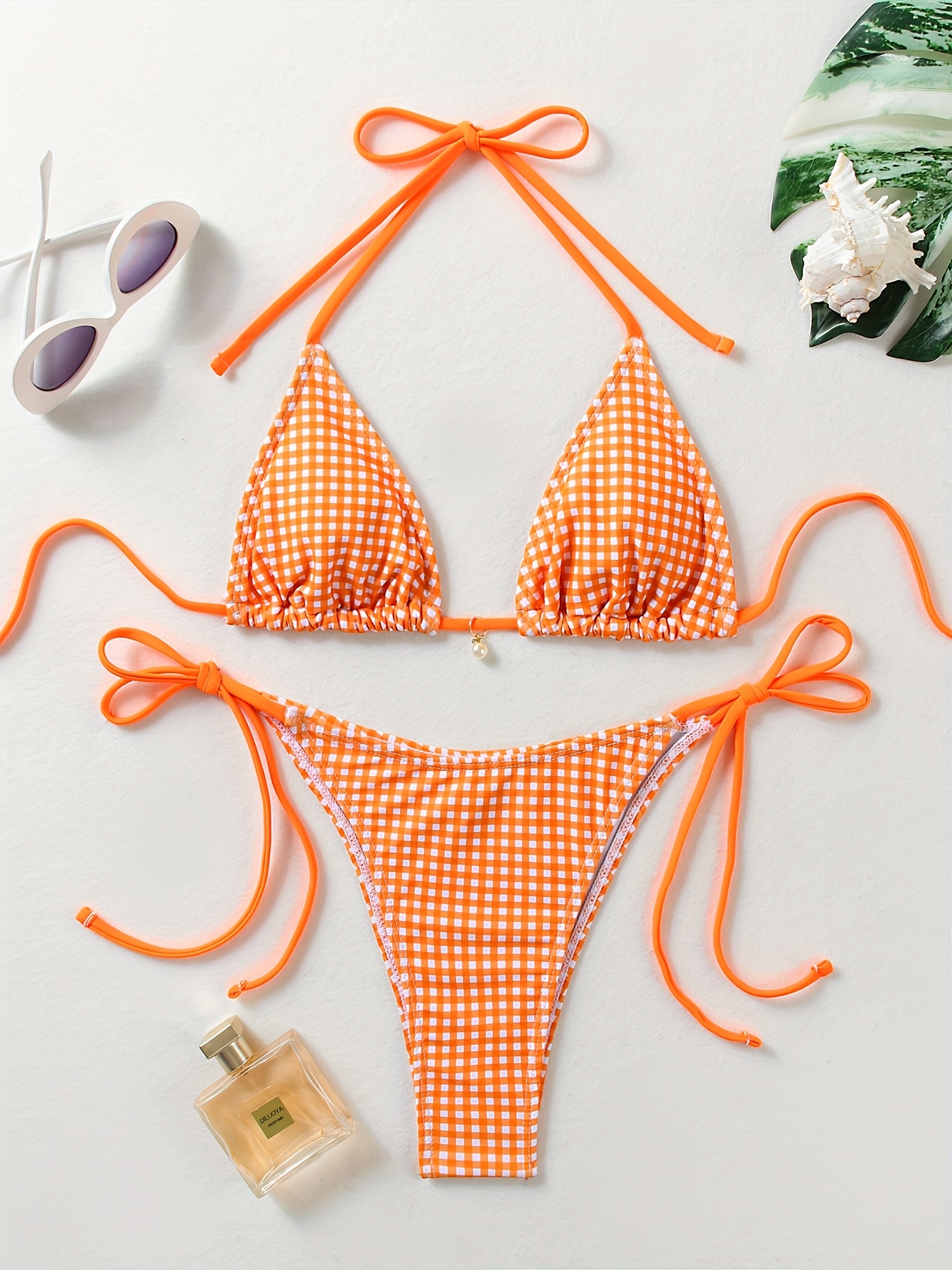 New Multi-Color Bikini 2024 Summer Tie-Up Halter Neck Sexy Triangle Swimsuit for Women
