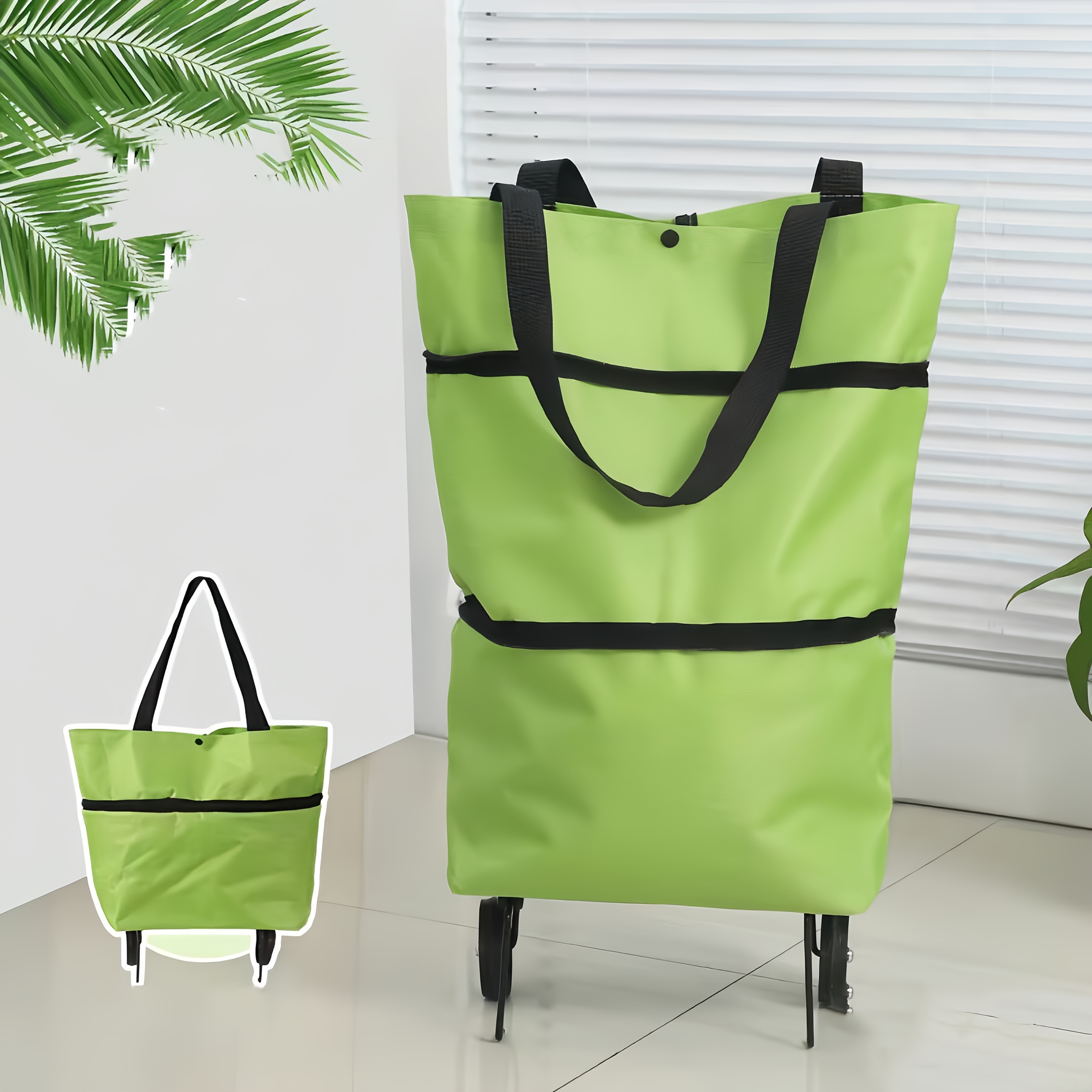 1pc Portable internet celebrity shopping bag, small trolley trailer, shopping cart with wheels, foldable, lightweight, express delivery, home pickup bag