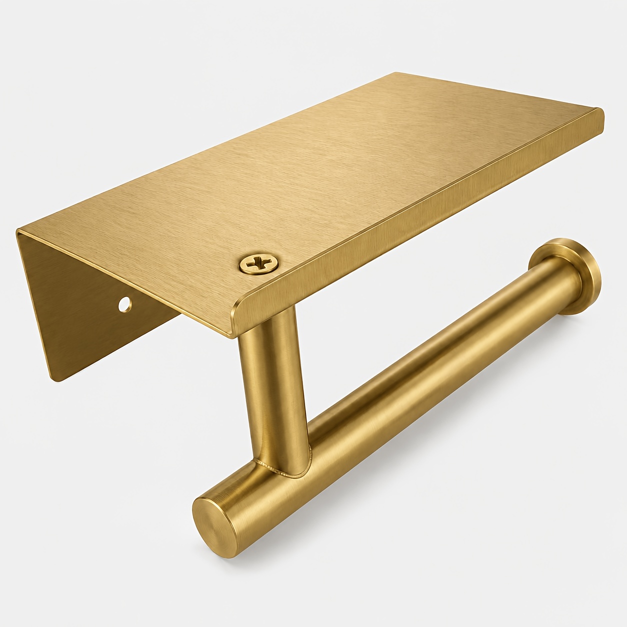 TEMU Stainless Steel Toilet Paper Holder, Tissue Holder, Bathroom Phone Holder, Wall-mounted With Drilling Screws Or Adhesive Stickers, Suitable For