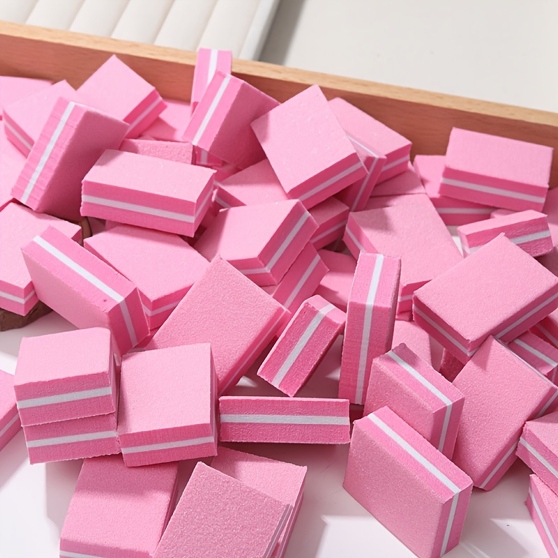 47pcs Pink Square Nail EVA Polishing Block Set