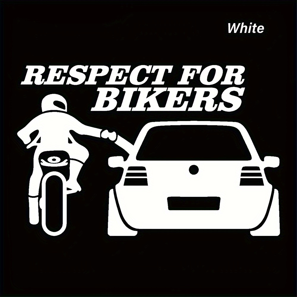 1pc The Rider Car Sticker, Black, Durable Adhesive, Decal For Bikes And Vehicles, Humorous Door Handle And Body Accessory, Motorcycle Safety Awareness
