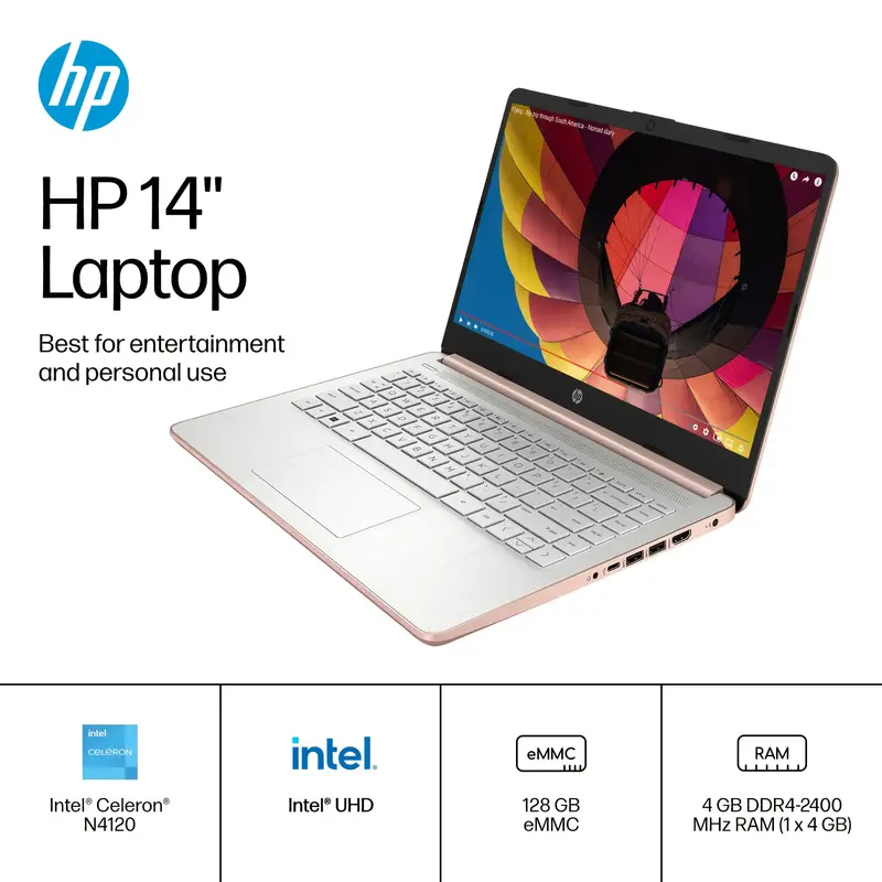 14 light laptop computer 4gb 256gb storage 128gb emmc 128gb sd card core n4120 anti glare hd display webcam mode details 1