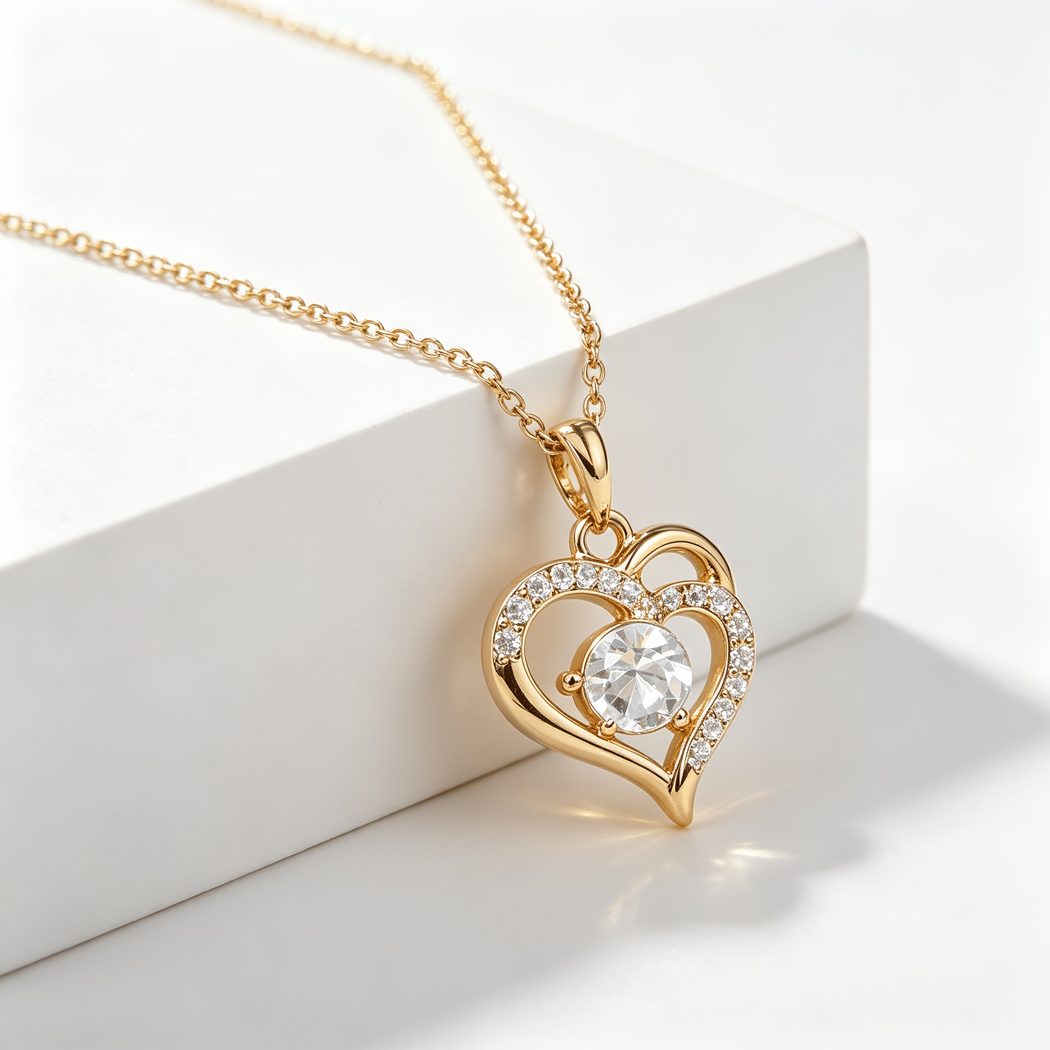 TEMU Romantic Hollowed-out Heart-shaped Necklace, -shaped Zirconia Pendant, Niche Light Luxury Clavicle Chain, Commemorative Gift, Designed As A