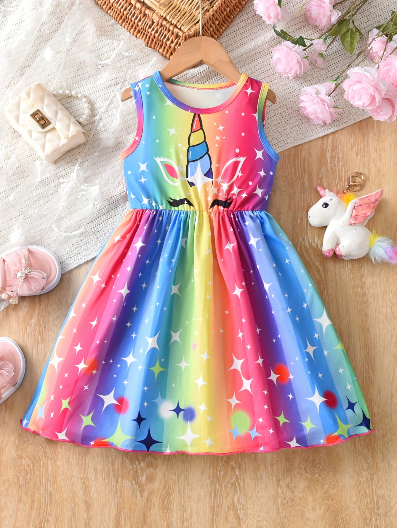 rainbow unicorn birthday dress Baby Pink Unicorn Birthday Dress for Baby Girls