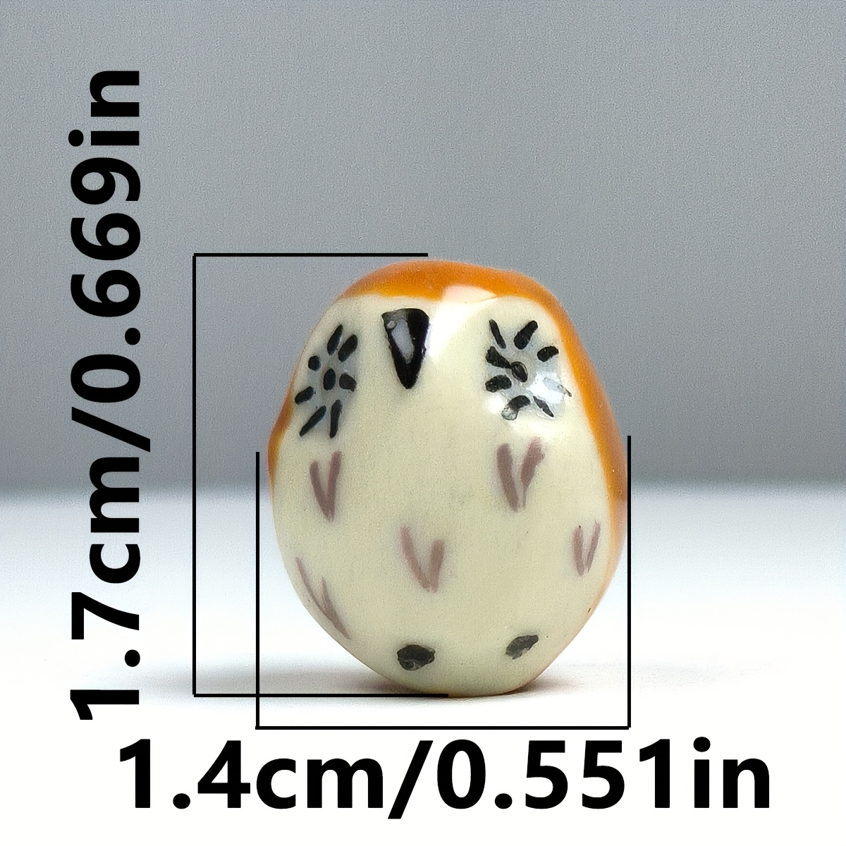 4pcs Brown Owl Ceramic Beads for Jewellery Making