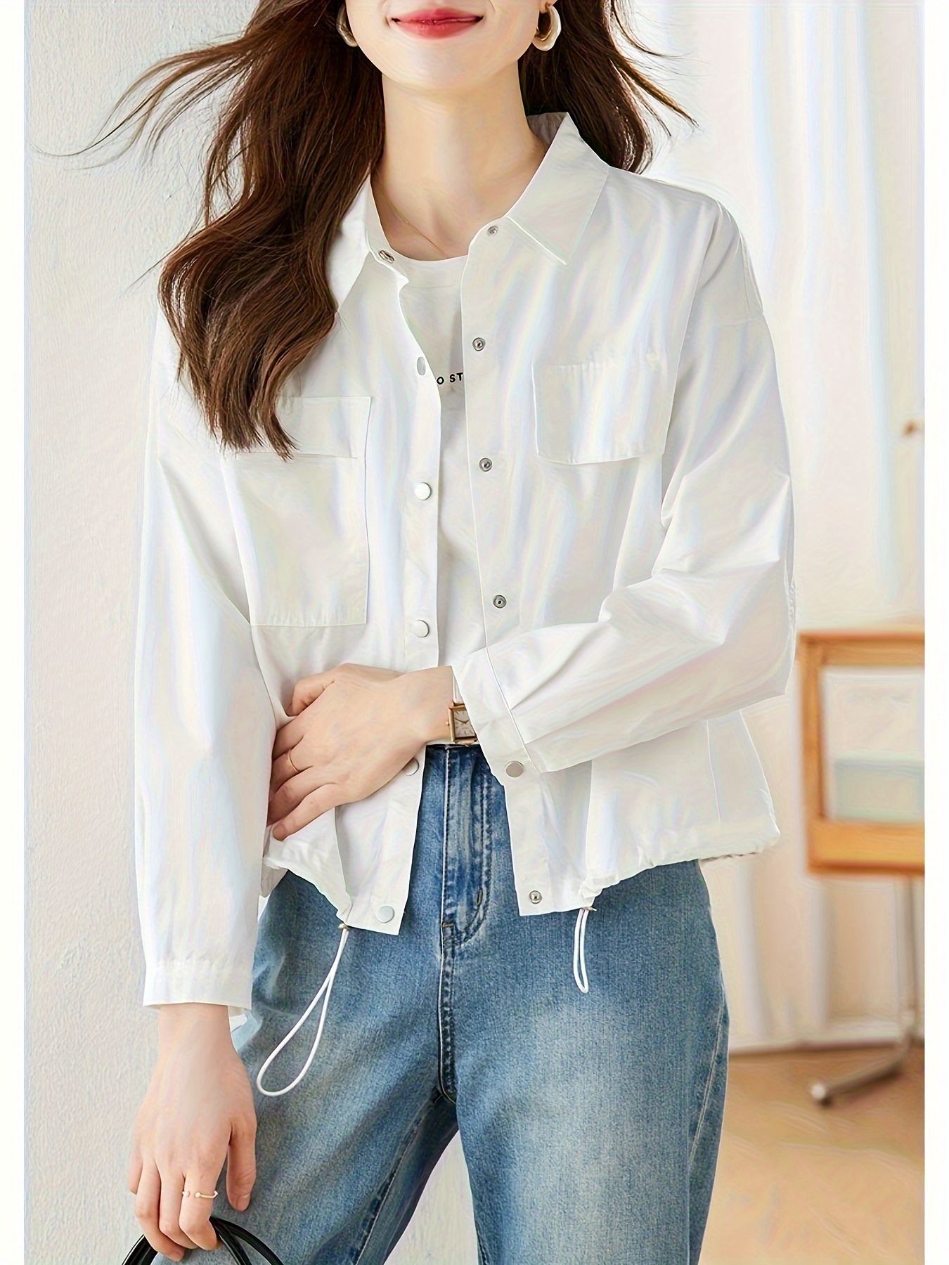 chaqueta corta mujer colección 2025 camisa Temu Chile