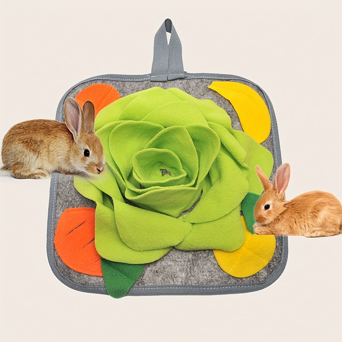 

1pc Interactive Rabbit Snuffle Mat - Slow Feeder & Foraging Pad, Polyester Fiber, Colorful Design With Hanging Loop For Small Pets, Rabbit Accessories