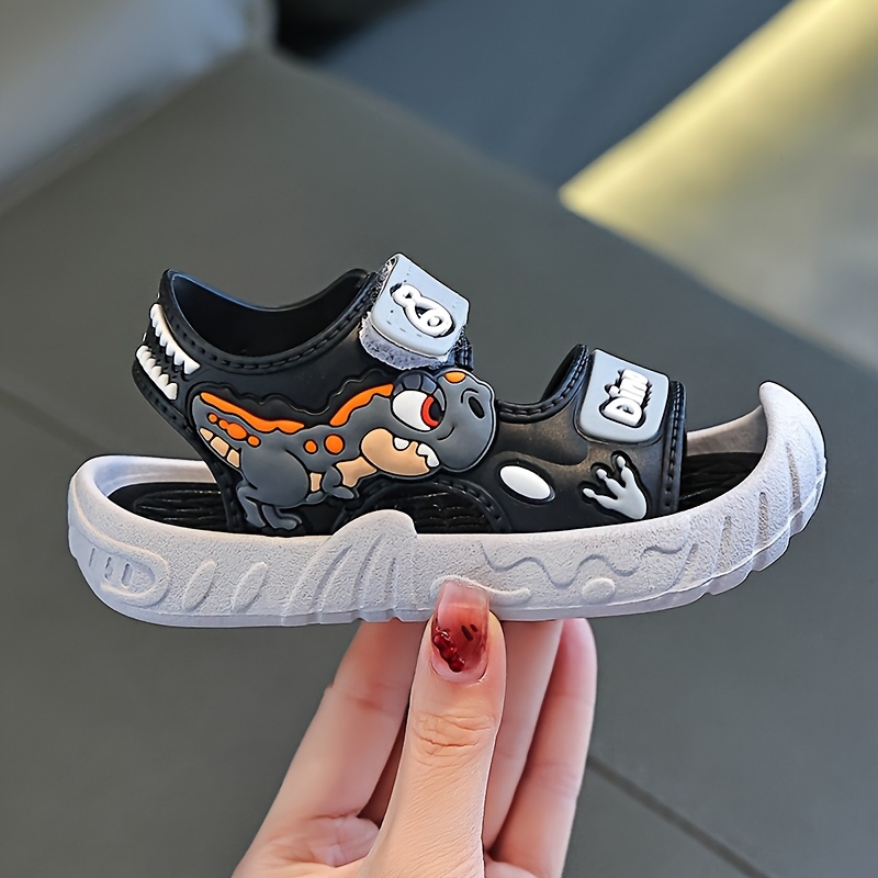 Kids' Dinosaur Sandals - Cute Cartoon Design, Breathable PVC Material, Adjustable Strap, Perfect for Boys & Girls Beach and Outdoor Activities, Spring/Summer Collection