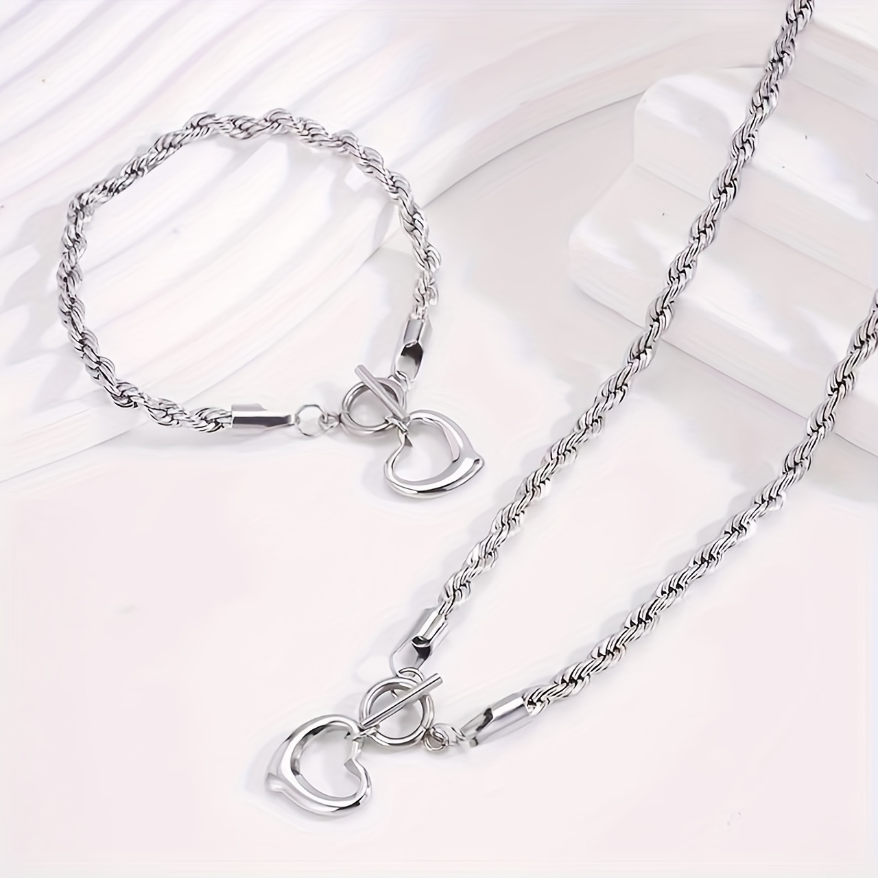 5pcs Multi-Layer Square Chain Necklaces Set