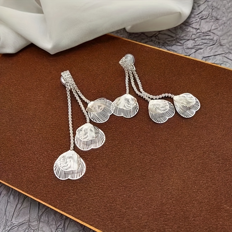Stylish Elegant Fairy-style Sparkling Rhinestone Hollow Long Tassel Ear Cuff, No Piercing Required