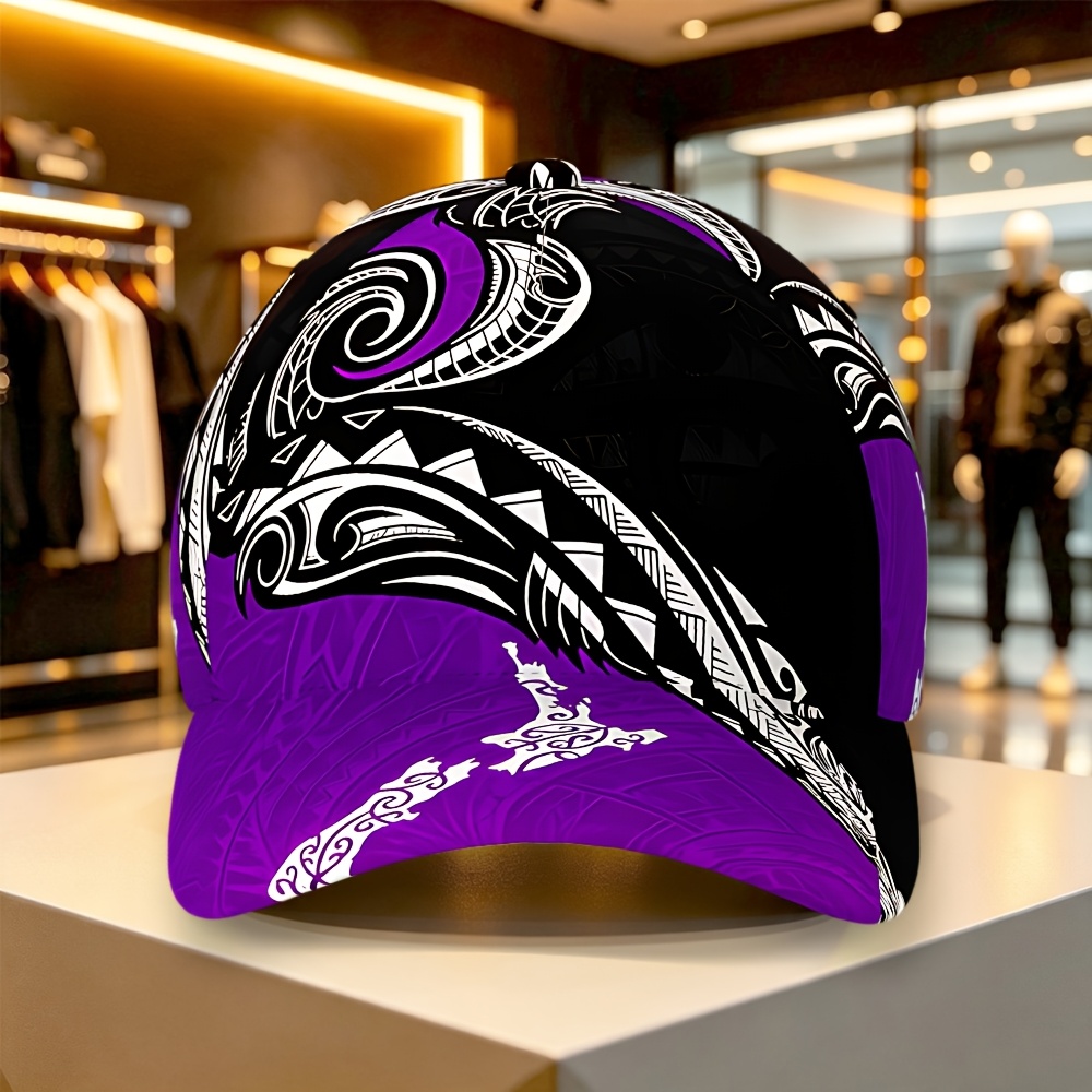 TEMU 1pc Maori New Zealand Graphic Print Adjustable Snapback Stylish Comfortable - Holiday Theme Gifts