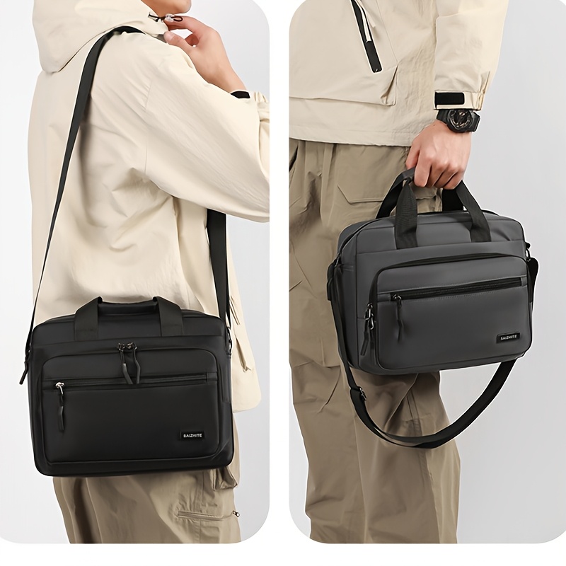men's casual leather business travel shoulder bag MOSISO Messenger for Men Women, 15.6 inch Vintage PU Laptop Briefcase Satchel Bag, 15-16 inch Computer Bag Handbag for Polycotton Material Luxury Leather Messenger Bags for