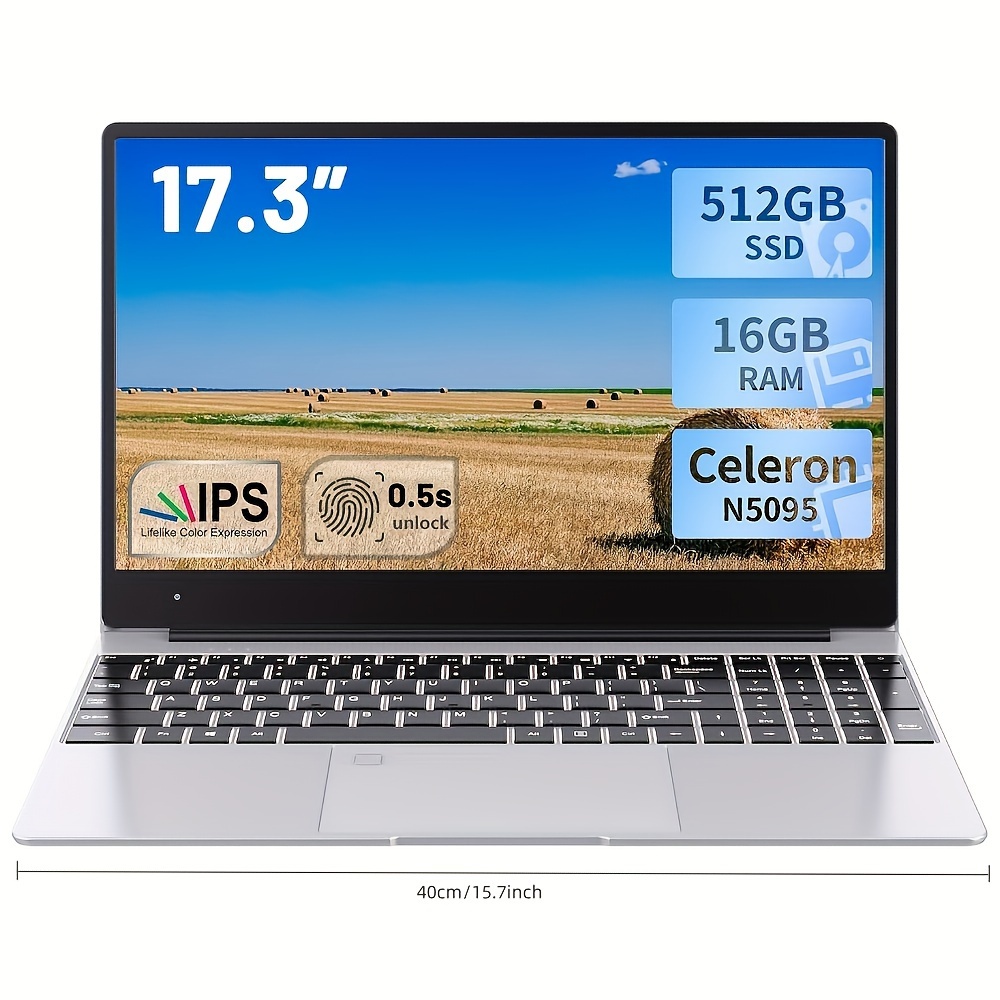 

Christmas Gifts 17.3 Inch Ips Hd Display Pro Laptop - Unlocked, 16gb , 512gb Ssd, Celeron N5095 - Processor.3 Christmas Gift