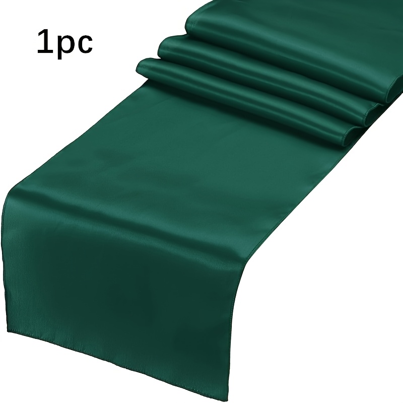 1pc Satin Table Runner 12 X 108 Inches Long, Forest Green Table Runners For Wedding, Birthday Parties, Banquet Decorations