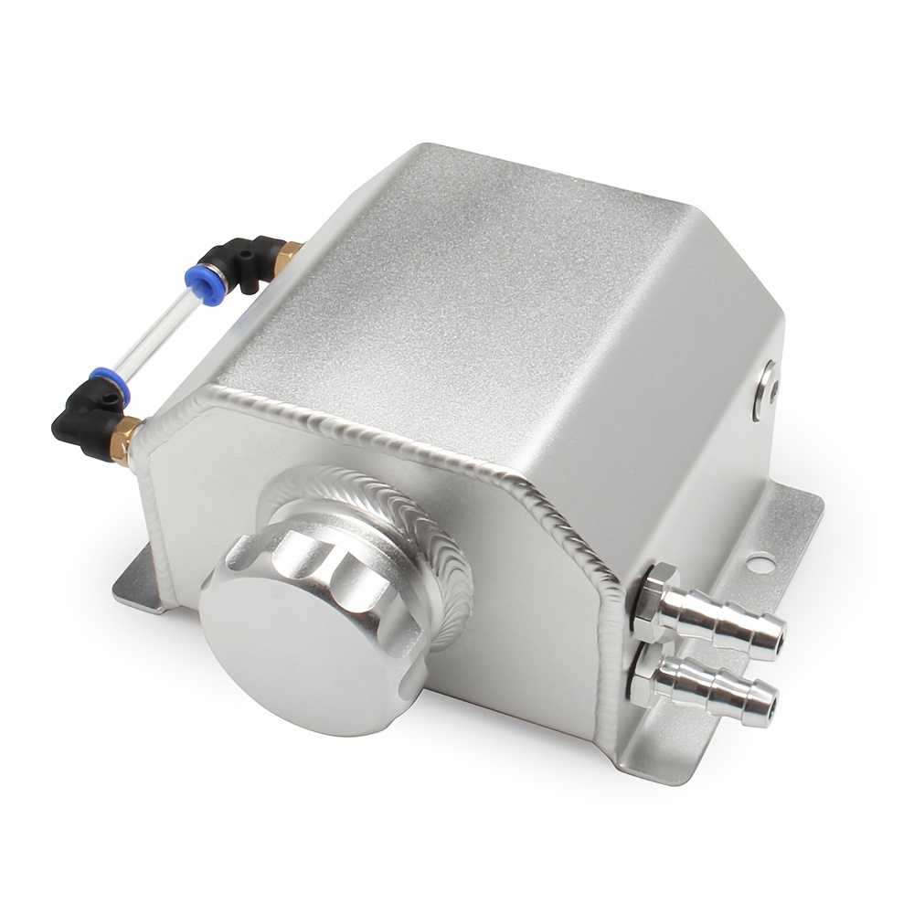 TEMU 1l/2l Black/chrome Universal Coolant Overflow Tank, Aluminum Radiator Tank, Reservoir Expansion Tank